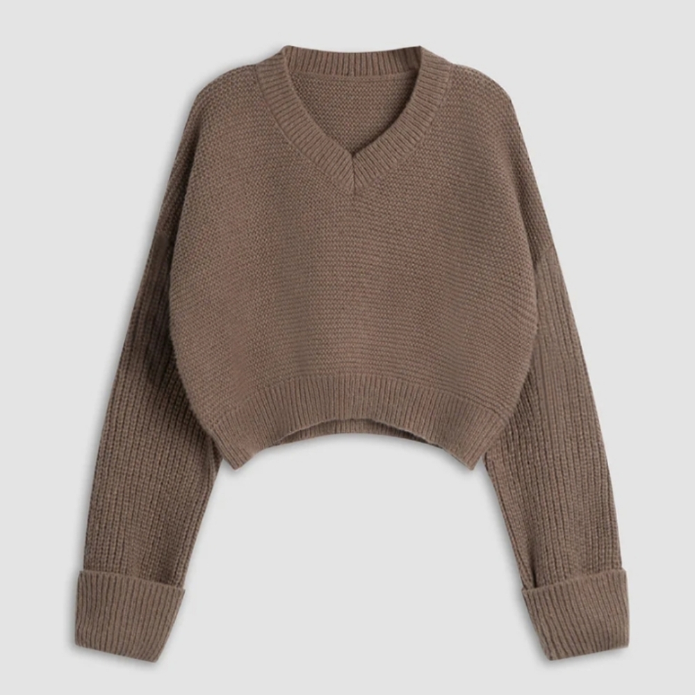 Commense V-Neck Sweater - Taupe